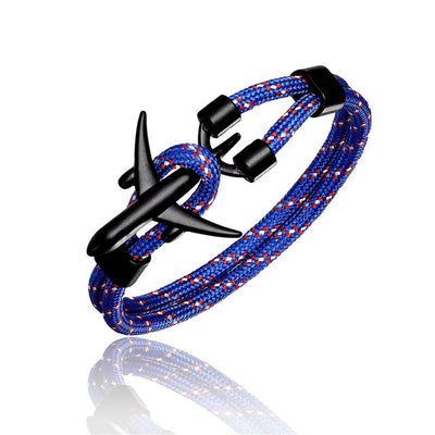 (Edition 2) Stylish Airplane Shape Bracelets (Mixed Colours) aviation-themed bracelet, polished metal.