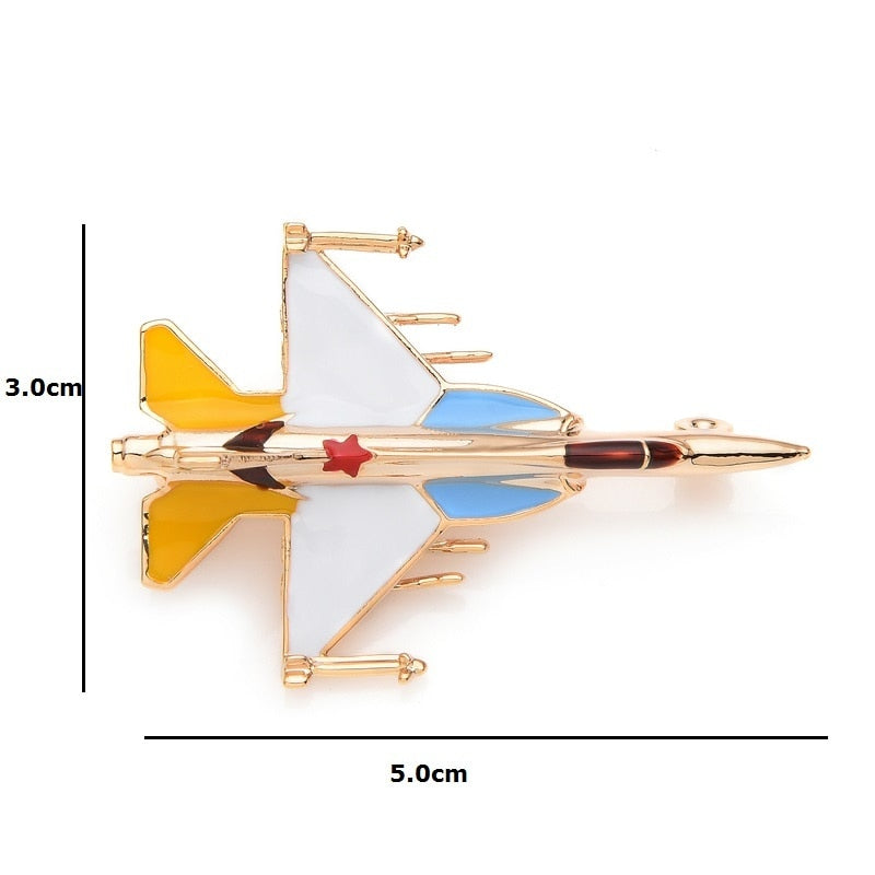 Colourful Fighting Falcon F-16 Designed Brooches
