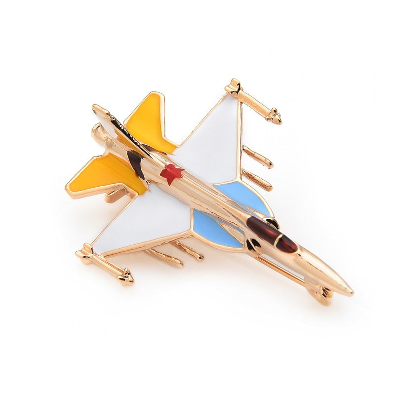 Colourful Fighting Falcon F-16 Designed Brooches