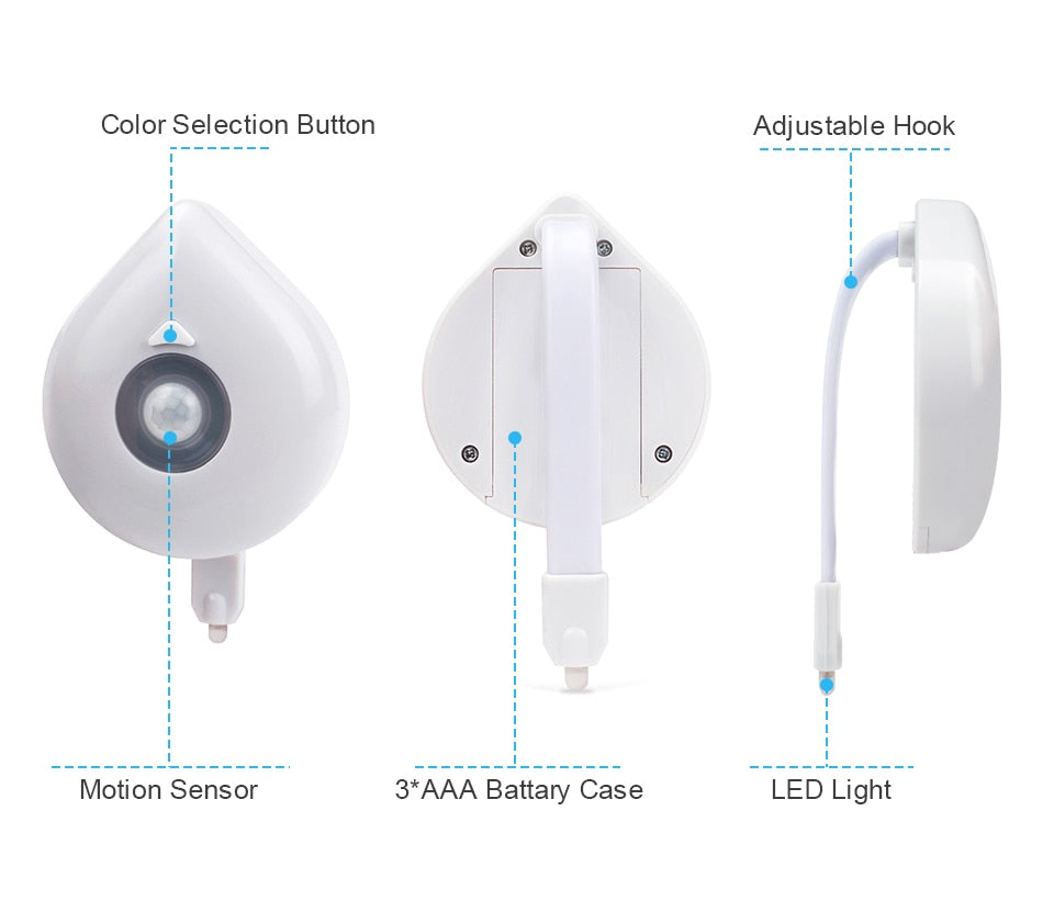 Super Cool LED Night Light for Toilet Seat (8 Different Colours