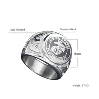 Thumbnail for Stainless Steel USA US Air Force Military Rings