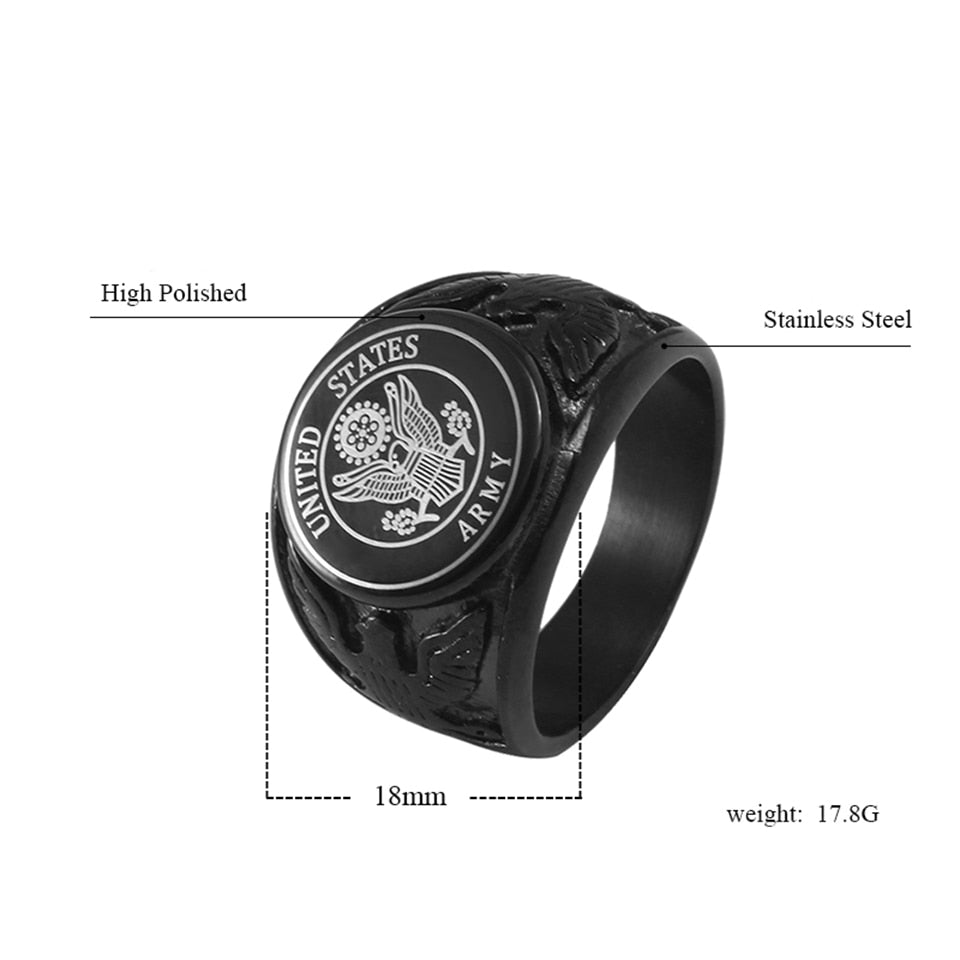 Black USA US Air Force Military Rings