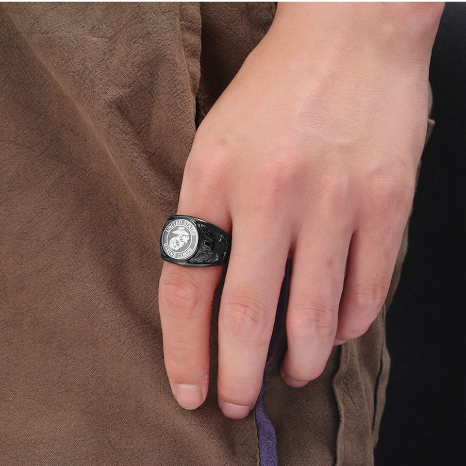 Black USA US Air Force Military Rings