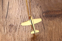 Thumbnail for Customizable Airplane Shape Gold Colour Stainless Steel Necklace