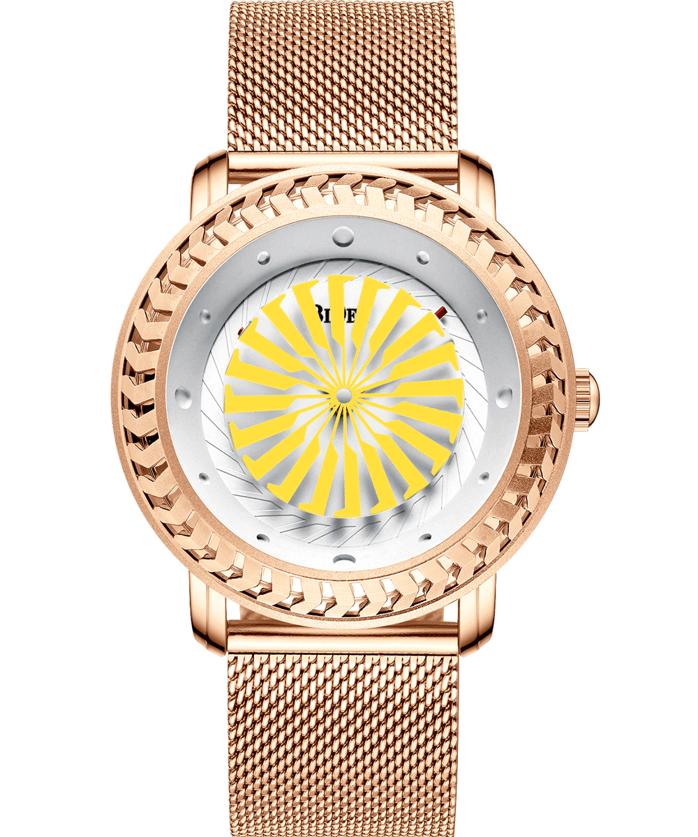 Rotating Jet Engine Turbine Designed Aviator Watches