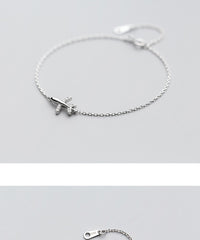 Thumbnail for 925 Solid Real Sterling Silver Airplane Shape Bracelet