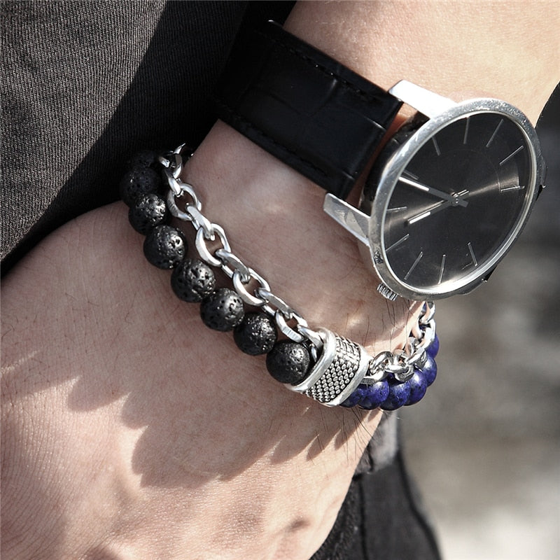 Stainless Steel Tiger Eyes Style Bracelets