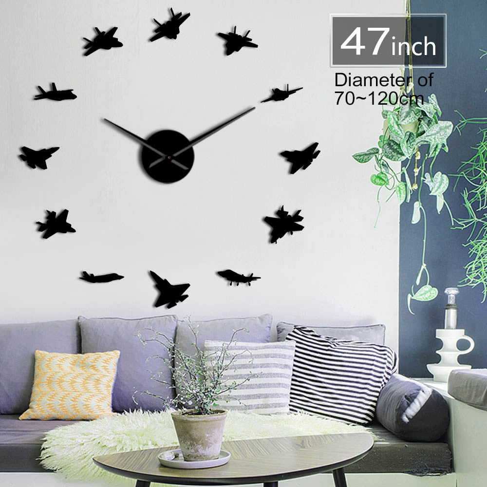 Acrylic Super Quality Vintage Different Airplane Shapes Wall Clock