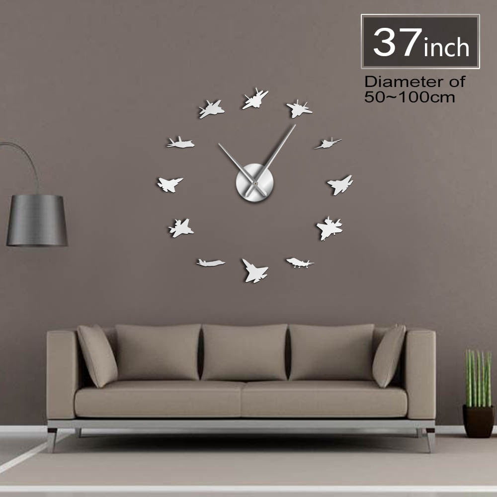 Acrylic Super Quality Vintage Different Airplane Shapes Wall Clock