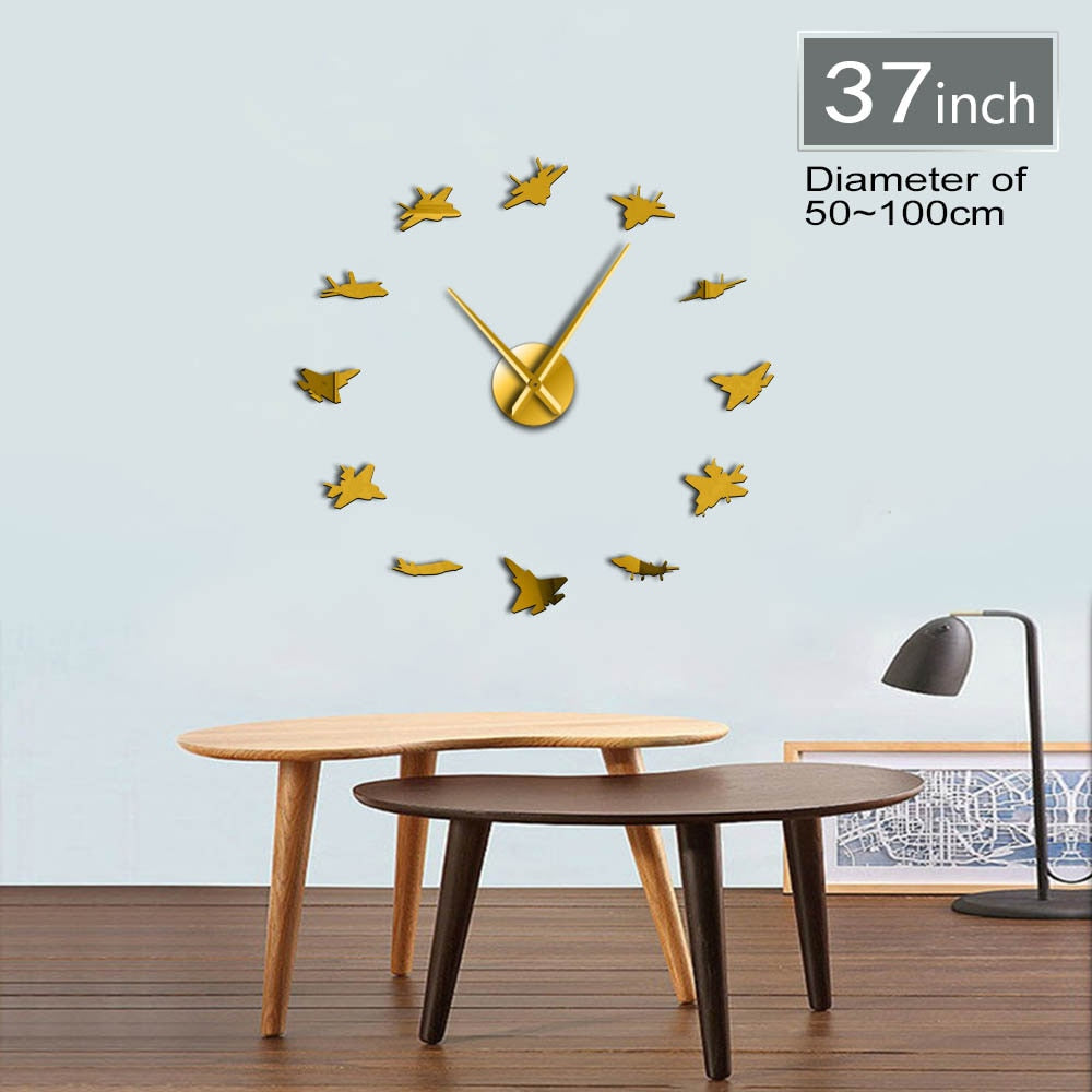 Acrylic Super Quality Vintage Different Airplane Shapes Wall Clock
