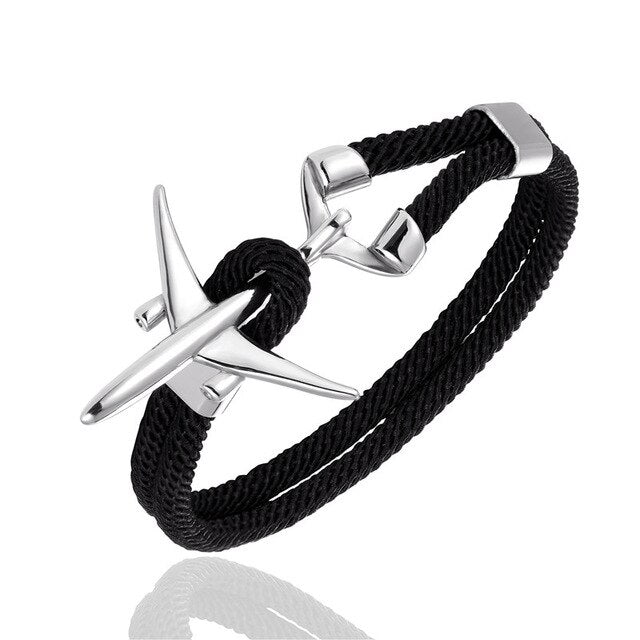(Edition 2) Boeing 777 Airplane Designed Rope Leather Bracelets
