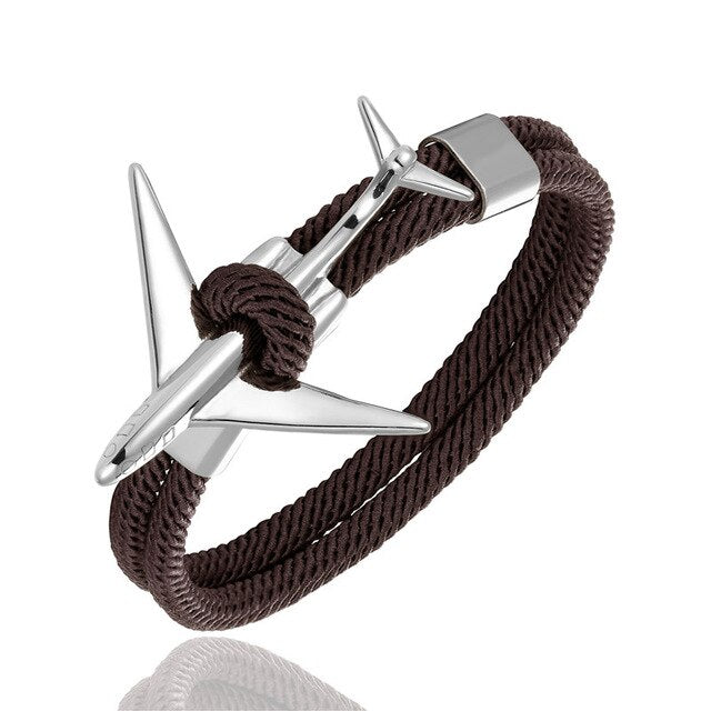 (Edition 2) Super Cool Airplane Designed Rope Leather Bracelets