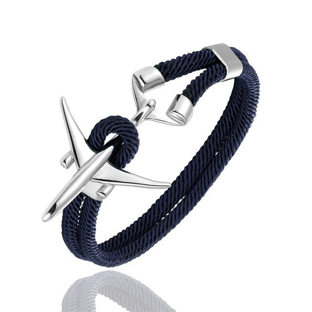 (Edition 2) Boeing 777 Airplane Designed Rope Leather Bracelets