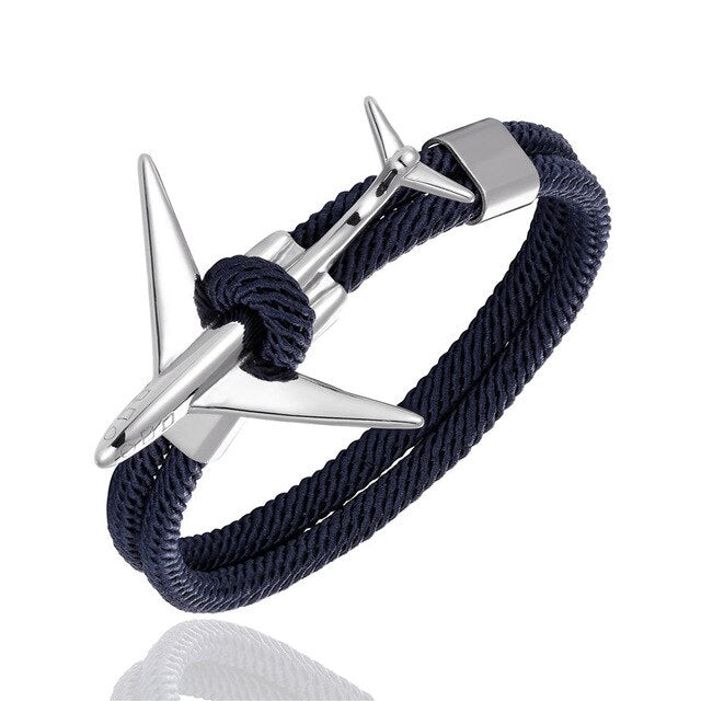 (Edition 2) Super Cool Airplane Designed Rope Leather Bracelets