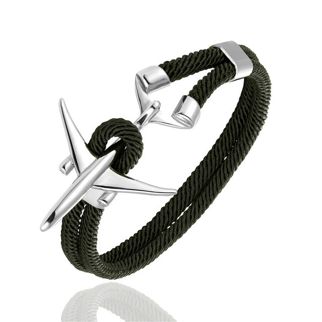 (Edition 2) Boeing 777 Airplane Designed Rope Leather Bracelets