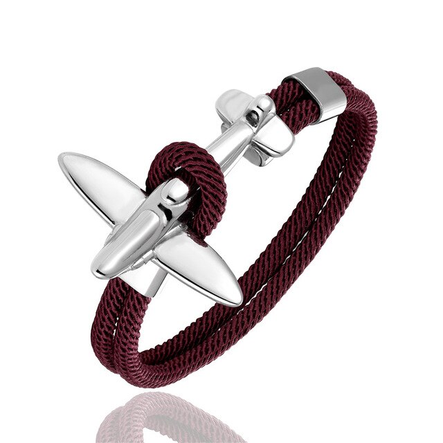 (Edition 2) Small Airplane Designed Rope Leather Bracelets