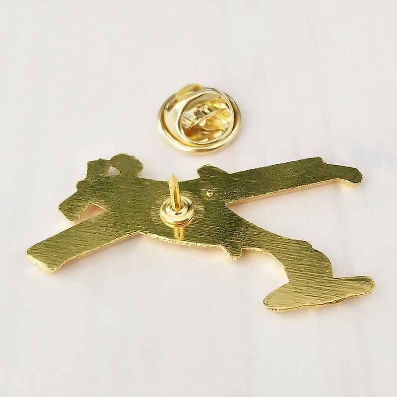 Golden Colour Airplane Shape Badges & Brooches