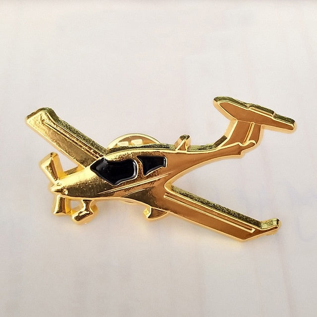 Golden Colour Airplane Shape Badges & Brooches