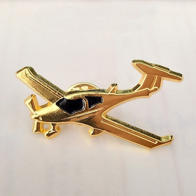 Golden Colour Airplane Shape Badges & Brooches aviation print badge, polished metal.
