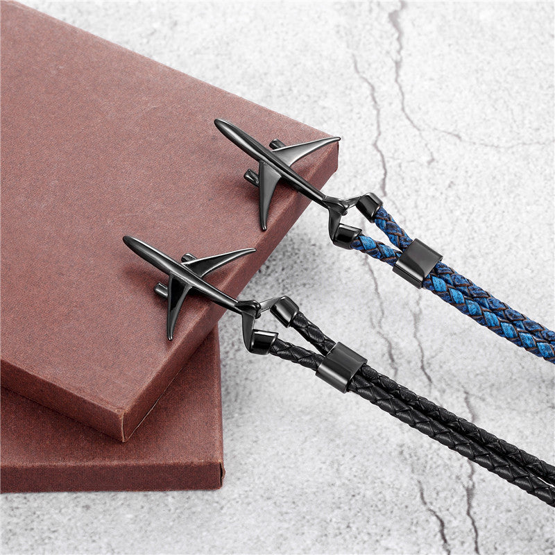 Boeing 777 Airplane Designed Leather Bracelets