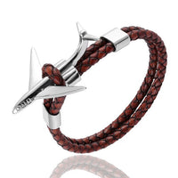 Thumbnail for Super Cool Airplane Designed Leather Bracelets