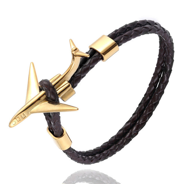 Super Cool Airplane Designed Leather Bracelets