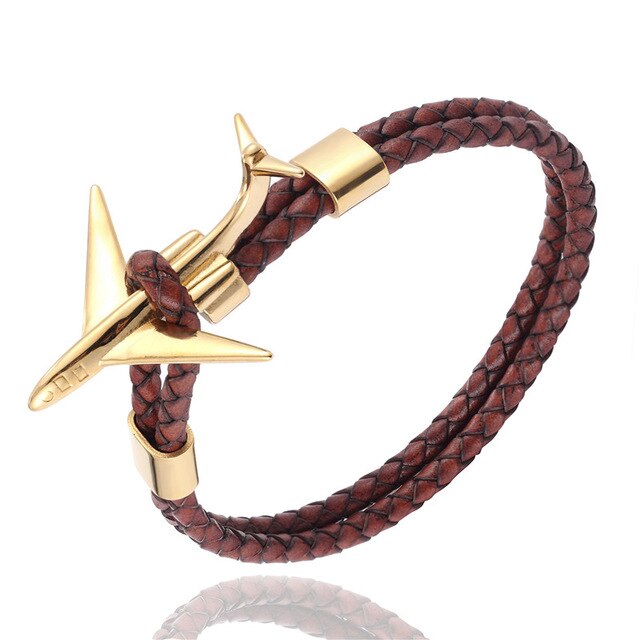 Super Cool Airplane Designed Leather Bracelets