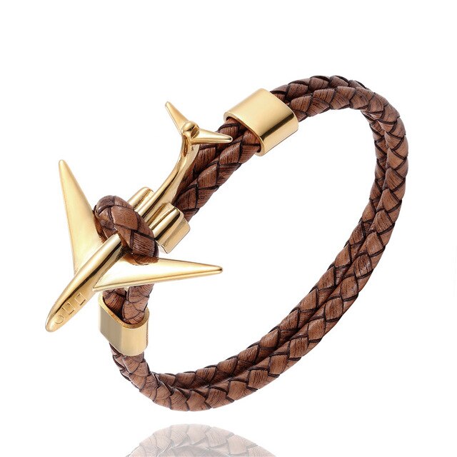 Super Cool Airplane Designed Leather Bracelets