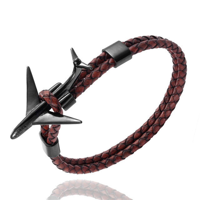 Super Cool Airplane Designed Leather Bracelets