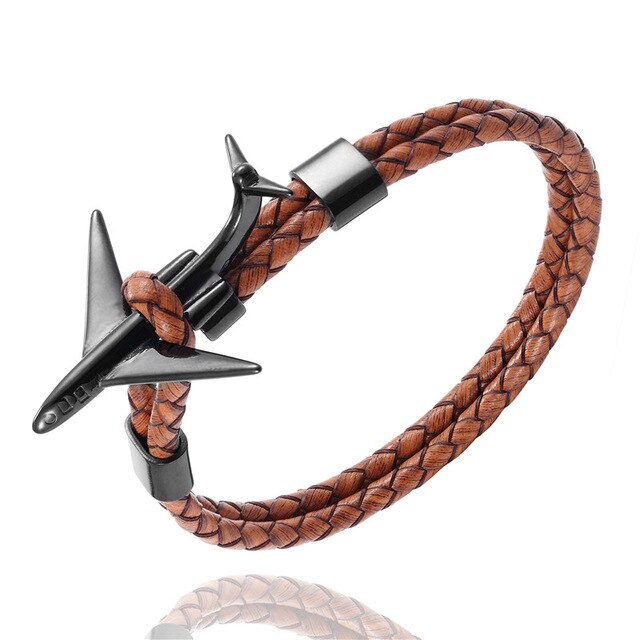 Super Cool Airplane Designed Leather Bracelets