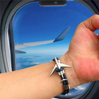 Thumbnail for Super Cool Airplane Designed Leather Bracelets