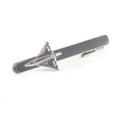 Super Sonic Airplane Shape aviation-themed tie clip, polished stainless steel.