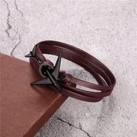 Thumbnail for (Edition 3) - Special Leather Rope Designed Airplane Bracelets Black (Adjustable)