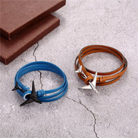 Thumbnail for (Edition 3) - Special Leather Rope Designed Airplane Bracelets Black (Adjustable)