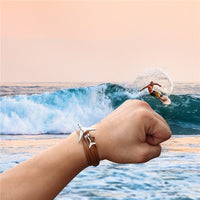 Thumbnail for (Edition 3) - Special Leather Rope Designed Airplane Bracelets Black (Adjustable)