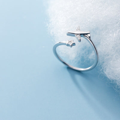 Super Stylish 925 Silver aviation themed ring, stainless steel.