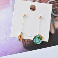 Thumbnail for Paper Airplane & World Shape Designed Earrings