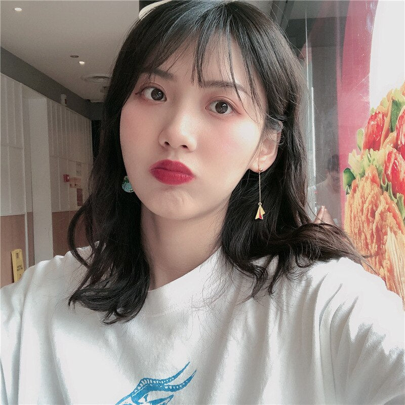 Paper Airplane & World Shape Designed Earrings