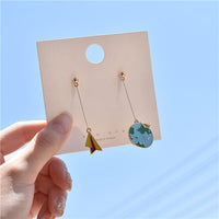 Thumbnail for Paper Airplane & World Shape Designed Earrings