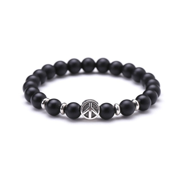 Natural Stone & Airplane Shape in Circle Designed Bracelets