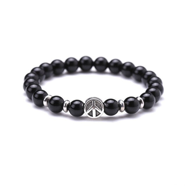 Natural Stone & Airplane Shape in Circle Designed Bracelets