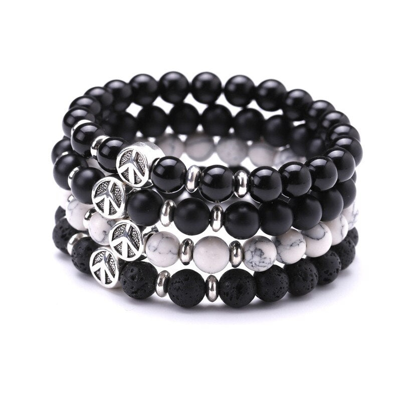 Natural Stone & Airplane Shape in Circle Designed Bracelets