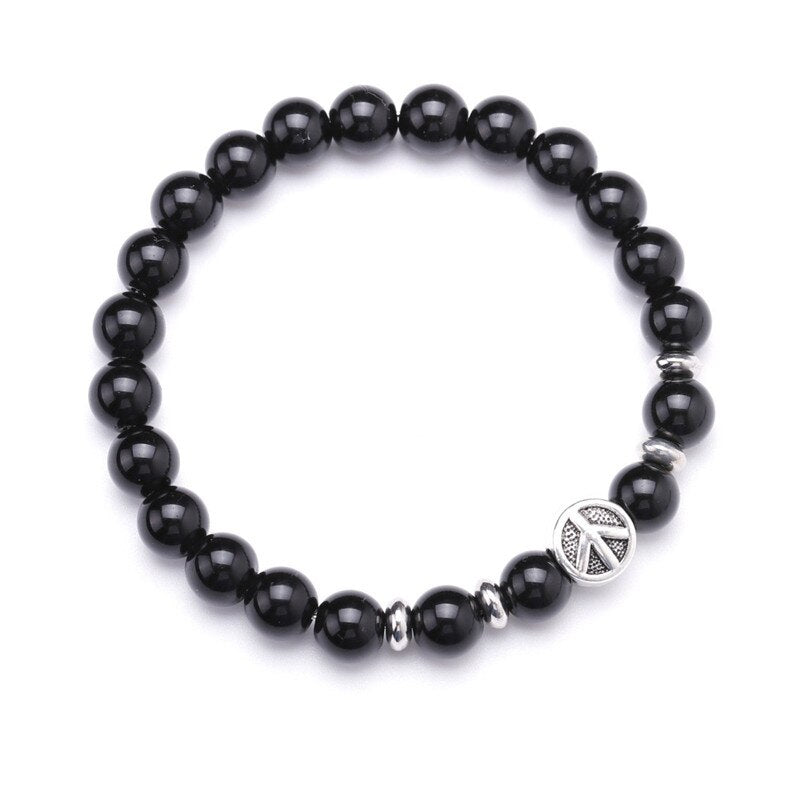 Natural Stone & Airplane Shape in Circle Designed Bracelets