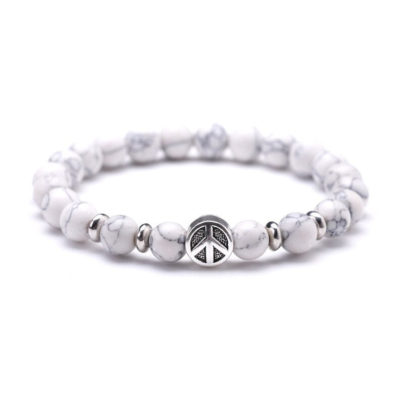 Natural Stone & Airplane Shape in Circle Designed Bracelets