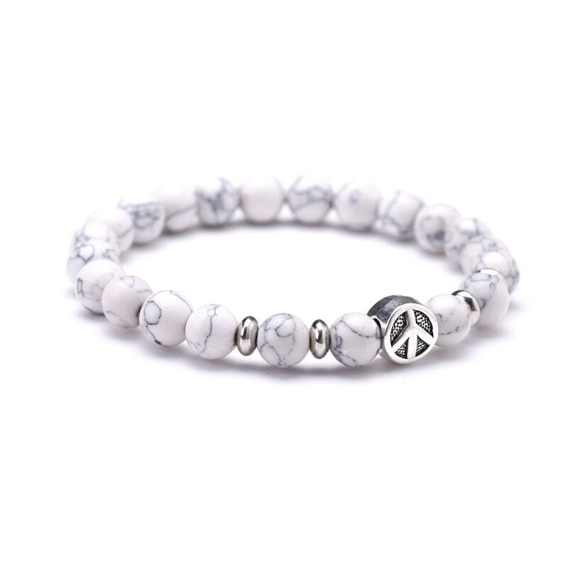 Natural Stone & Airplane Shape in Circle Designed Bracelets