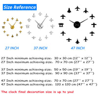 Thumbnail for Airplane Shapes Acrylic Mirror Effect Sticker Wall Clock
