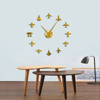 Thumbnail for Airplane Shapes Acrylic Mirror Effect Sticker Wall Clock