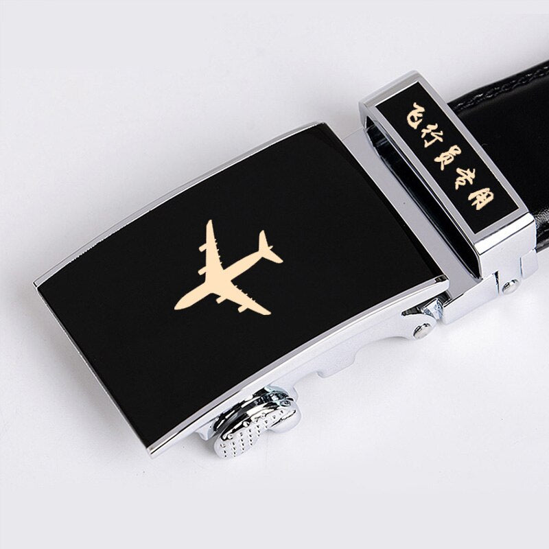 Genuine Leather Airplane Shape added Belt