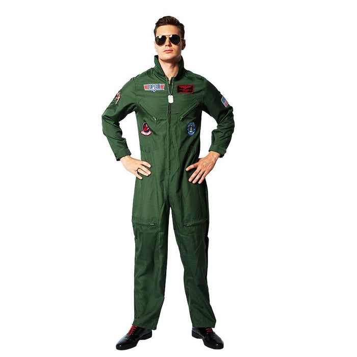 Top Gun Style Pilot & Aviator Jumpsuit for Men (Halloween)