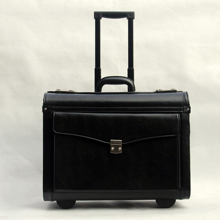 Leather Style Carry-On Luggage for Pilots